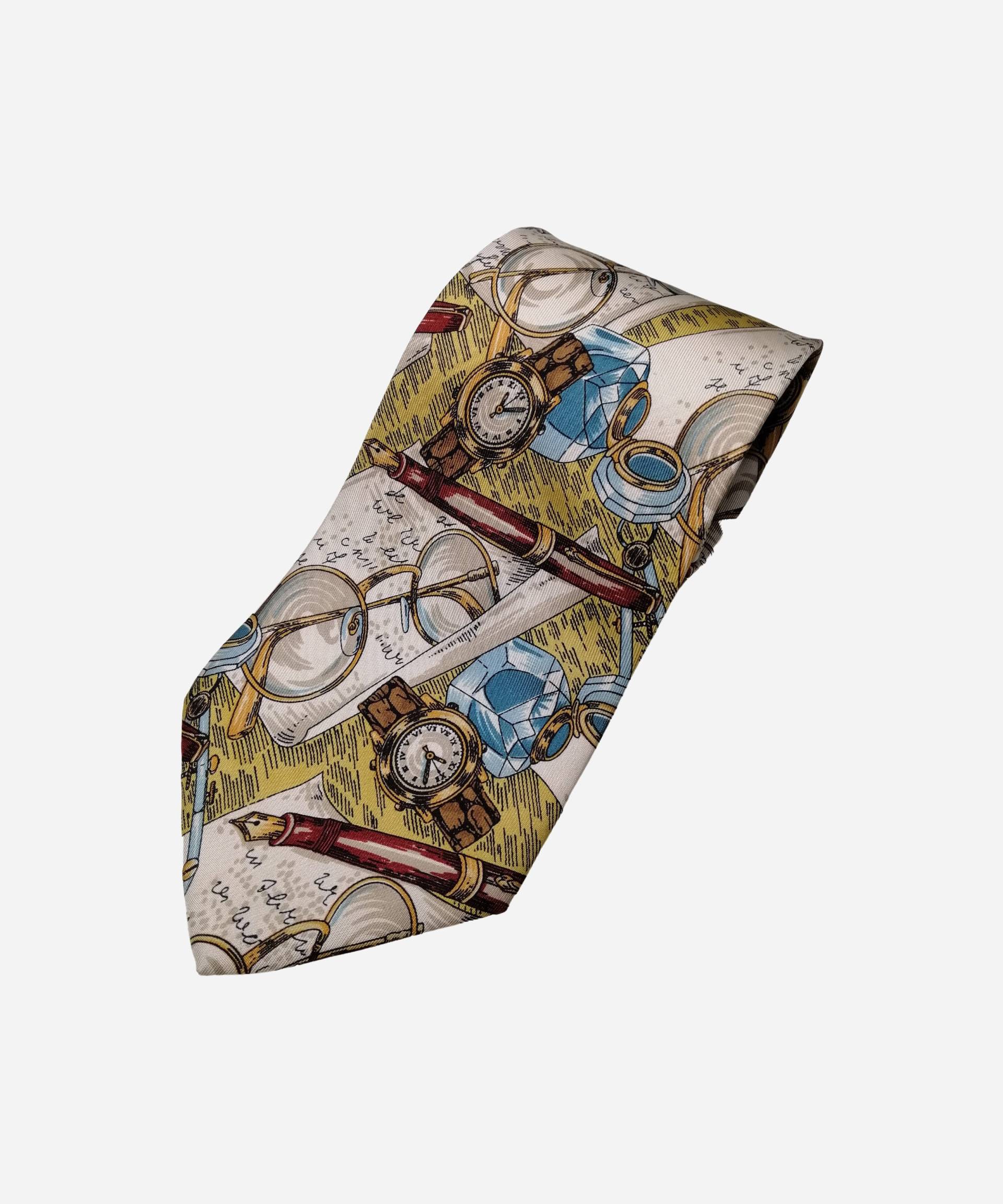 Hugo Boss Vintage Herren Seidenkrawatte Bedruckt Unikat Krawatte Für Ihn Geschenk Anwalt Made in Italy von MolinelliVintage