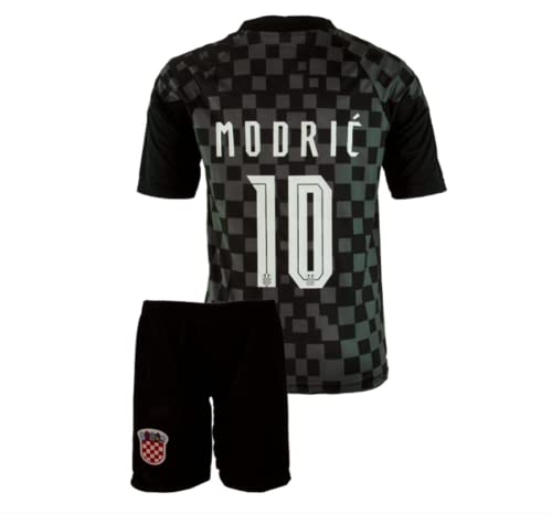 Molinka Kinder Fußball Trikot Deutschland Trikotset Komm mit Shorts Fußballfans für Jungen Baby Fußball T-Shirt (Kroatien Auswarts Modric, L (145-150cm)) von Molinka