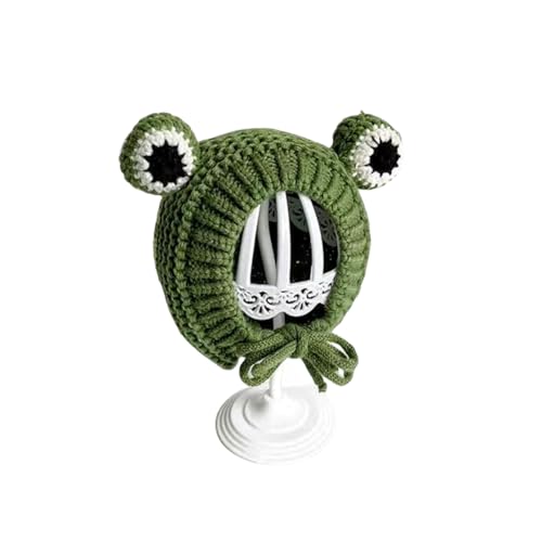 Molinter Babymützen Warm Strickmütze Netter Kleiner Frosch Beanies Baby-Ohrenklappe Wintermütze mit Warm Verdicken Gefüttert (Grün) von Molinter