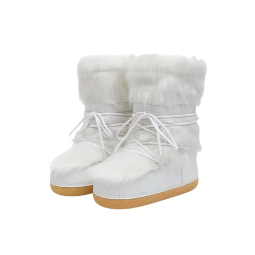 Molinter Damen Plüsch Schneestiefel mit Warme Gefütterte Wasserdicht Rutschfest Winter-Bootie Schneeschuh (A, Erwachsene, Damen, 41.5, Numerisch, EU Schuhgrößensystem, M) von Molinter