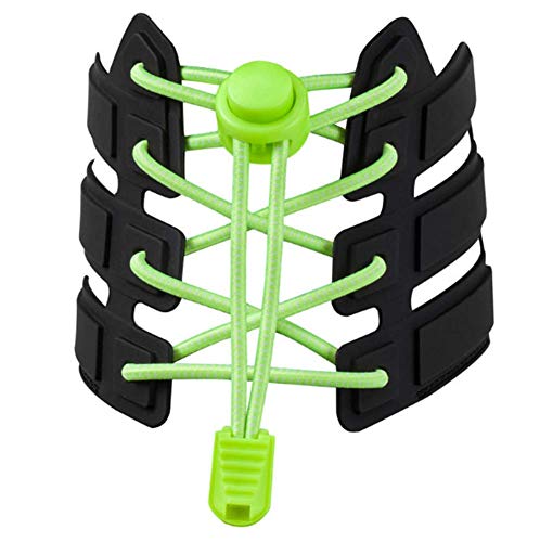 Molinter Elastische Schnürsenkel Flache Schnürsenkel mit Einstellbarer Spannung für Flache Sportschuhe kinder Erwachsene (Grün) von Molinter