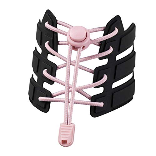 Molinter Elastische Schnürsenkel Flache Schnürsenkel mit Einstellbarer Spannung für Flache Sportschuhe kinder Erwachsene (Rosa) von Molinter