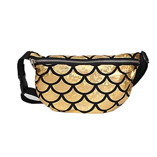 Molinter Hüfttaschen Bauchtasche Kinder Gürteltasche Glitzer Sporttasche für Mädchen (Gold) von Molinter