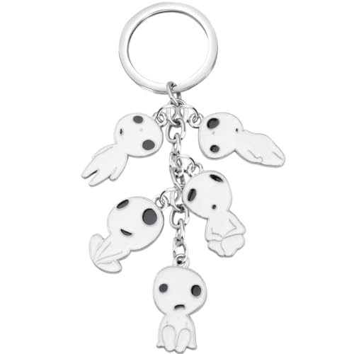 Molinter Schlüsselanhänger Taschenanhänger Prinzessin Mononoke Baum Elfen Puppe Schlüsselhalter Auto Schlüsselring Damen Tasche Deko Anhänger Beutel Kette von Molinter