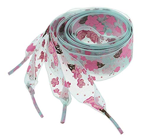 Molinter Schnürsenkel Tüll Band Schnürsenkel Breite Spitze Senkel Ribbon Schuhbänder Spitze Satin Flache Bunte Schnürsenkel für Flache Sportschuhe Herren Damen Erwachsene Kinder 100x2.8cm (Farbe 1) von Molinter