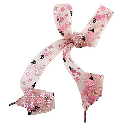 Molinter Schnürsenkel Tüll Band Schnürsenkel Breite Spitze Senkel Ribbon Schuhbänder Spitze Satin Flache Bunte Schnürsenkel für Flache Sportschuhe Herren Damen Erwachsene Kinder 100x2.8cm (Farbe 2) von Molinter