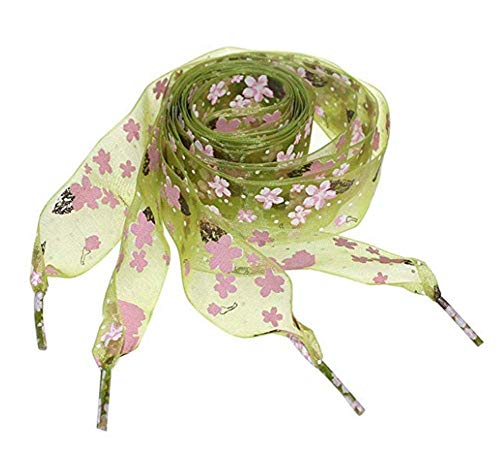 Molinter Schnürsenkel Tüll Band Schnürsenkel Breite Spitze Senkel Ribbon Schuhbänder Spitze Satin Flache Bunte Schnürsenkel für Flache Sportschuhe Herren Damen Erwachsene Kinder 100x2.8cm (Farbe 4) von Molinter