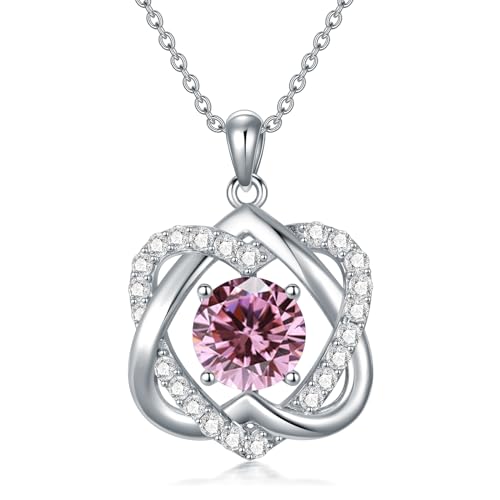 Molioaki Halskette Damen Silber 925 mit Zirkonia Herz kette 45+5 cm Länge Silberkette Schmuck Weihnachtsgeschenke für Frauen Sie Freundin Mama Valentinstag Geburtstags Muttertag-10 von Molioaki