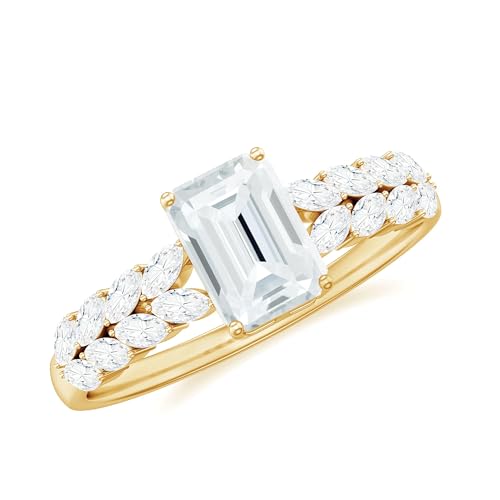 Molioaki Smaragdschliff Verlobungsring Damen 925 Sterling Silber/9K/14K/18K Gold Eheringe Frauen Ringe 1.51-3.51 ct 5A Zirkonia/Moissanit/Lab-Diamant Personalisierte Individuelle Gravur Ring-Y von Molioaki