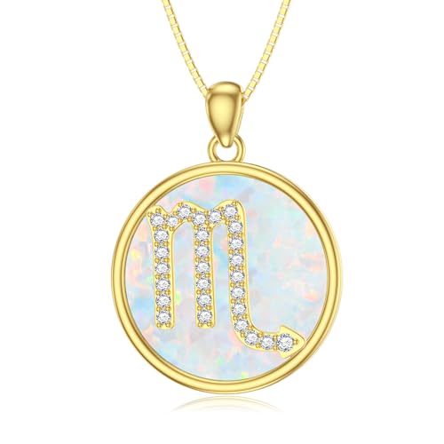 Molioaki Sternzeichen Kette Silber 925 Zwölf Sternzeichen Halskette mit Anhänger 45+5 CM Länge Kette Damen mit Zirkonia Silberkette Geschenke für Frauen Valentinstag Geburtstags Muttertag-TX von Molioaki