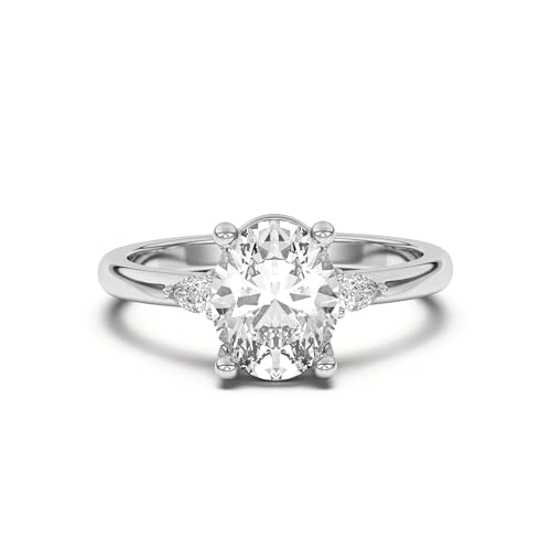 Molioaki Verlobungsring Damen 925 Sterling Silber/9K/10K/14K/18K Gold Eheringe Frauen Ringe 1.11-3.11 ct 5A Zirkonia Personalisierte Individuelle Gravur Ring-Oval von Molioaki