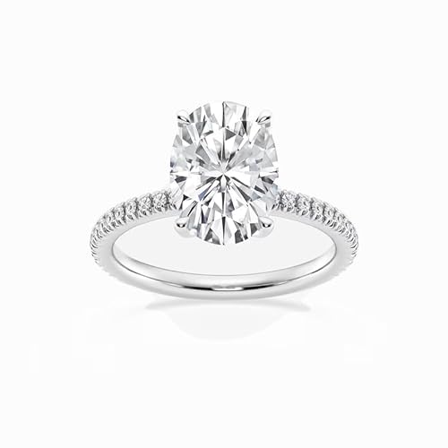 Molioaki Verlobungsring Damen 925 Sterling Silber Eheringe Frauen Ringe 1.21-3.21 ct 5A Zirkonia Personalisierte Individuelle Gravur Ring-OVAL von Molioaki
