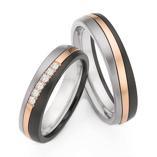 Molioaki Verlobungsring Set Begleitring Versprechensring 925 Sterling Silber/9K/14K/18K Gold Eheringe Size 47-70 mm Personalisierte Individuelle Gravur Ring-RG von Molioaki