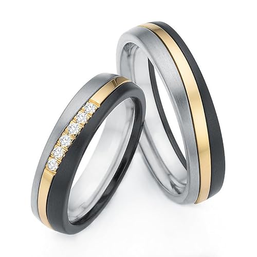 Molioaki Verlobungsring Set Begleitring Versprechensring 925 Sterling Silber/9K/14K/18K Gold Eheringe Size 47-70 mm Personalisierte Individuelle Gravur Ring-YG von Molioaki