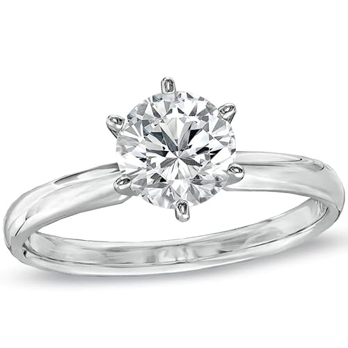 Verlobungsring Damen 925 Sterling Silber Eheringe Ringe Frauen 1 Karat 7A Zirkonia ring mit Geschenkbox Verlobung Hochzeit Geschenk-54 von Molioaki