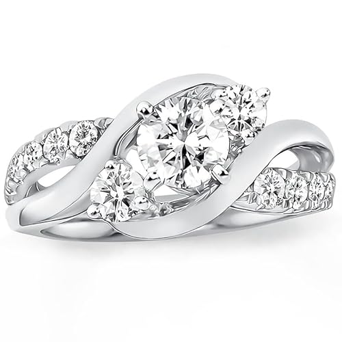 Verlobungsring Damen 925 Sterling Silber Eheringe Ringe Frauen 1 ct 7A Zirkonia ring mit Geschenkbox Verlobung Hochzeit Geschenk-58 von Molioaki