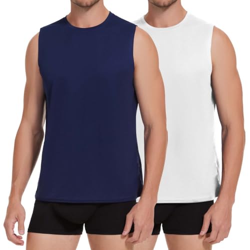 Molirex Achselshirts Herren Sommer 2er Pack Tank Top Weiß Blau Unterhemd Ärmelloses Muskelshirts Reflektierende Laufshirt XL Molirex Achselshirts Herren Sommer 2er Pack Tank Top Weiß Blau Unterhemd Ärmelloses Muskelshirts Reflektierende Laufshirt XL von Molirex