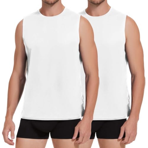 Molirex Funktionsshirt Herren Ärmellos 2er Pack Tank Tops Rundhals Sommer Laufshirt Fitness Reflektierende Achselshirts Weiss XXL Molirex Funktionsshirt Herren Ärmellos 2er Pack Tank Tops Rundhals Sommer Laufshirt Fitness Reflektierende Achselshirts Weiss XXL von Molirex