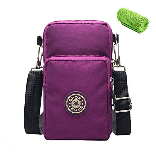 Sport Handytasche Schultertasche Nylon Mini Umhängetasche mit Geldbörse und Kartenfach für Damen, Frauen, Kinder und Mädchen - Kompatibel mit Samsung iPhone von CYchen