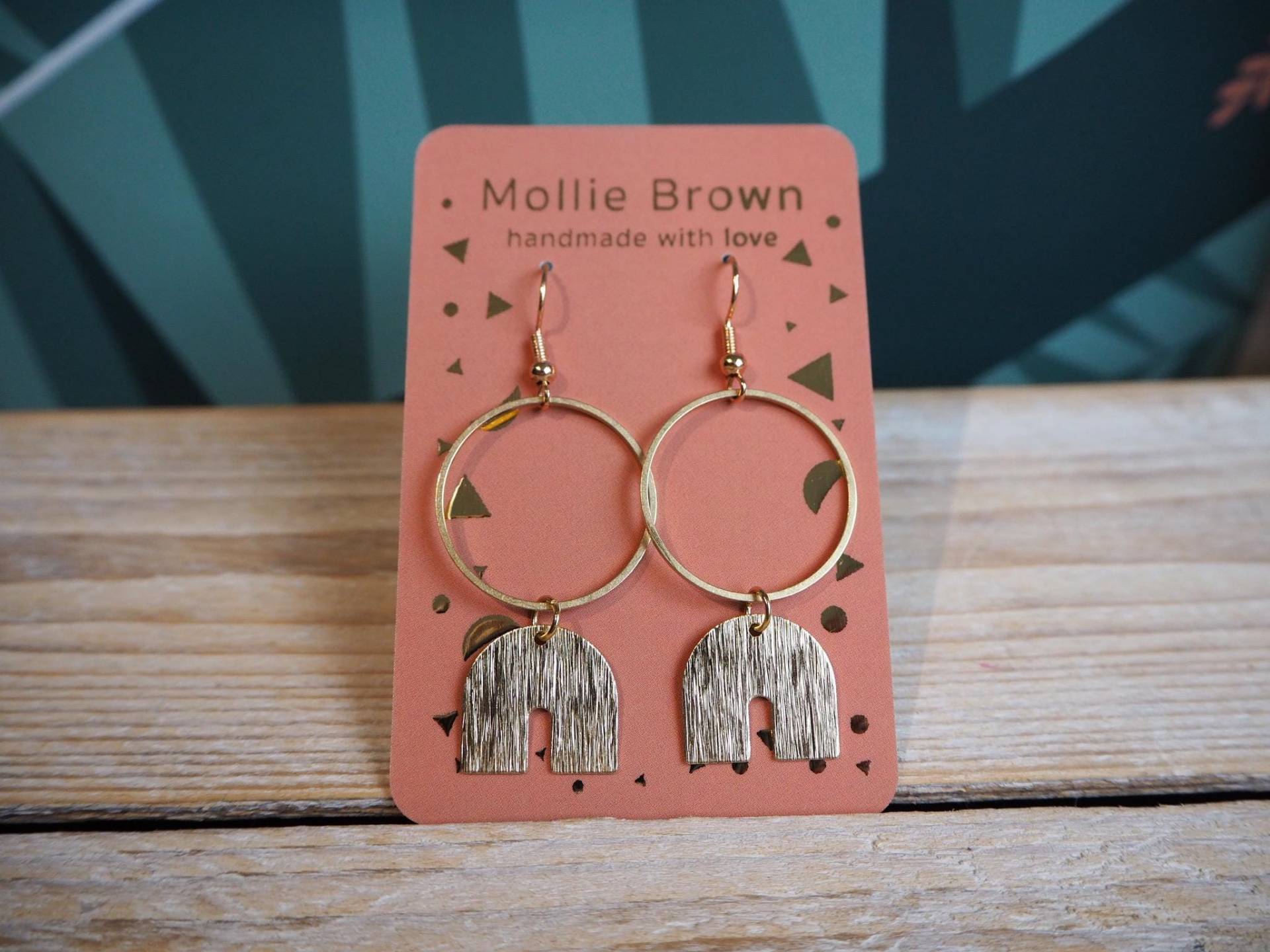 Bogen Creolen Aus Messing - Gold Laser Cut Ohrringe von MollieBrownUK