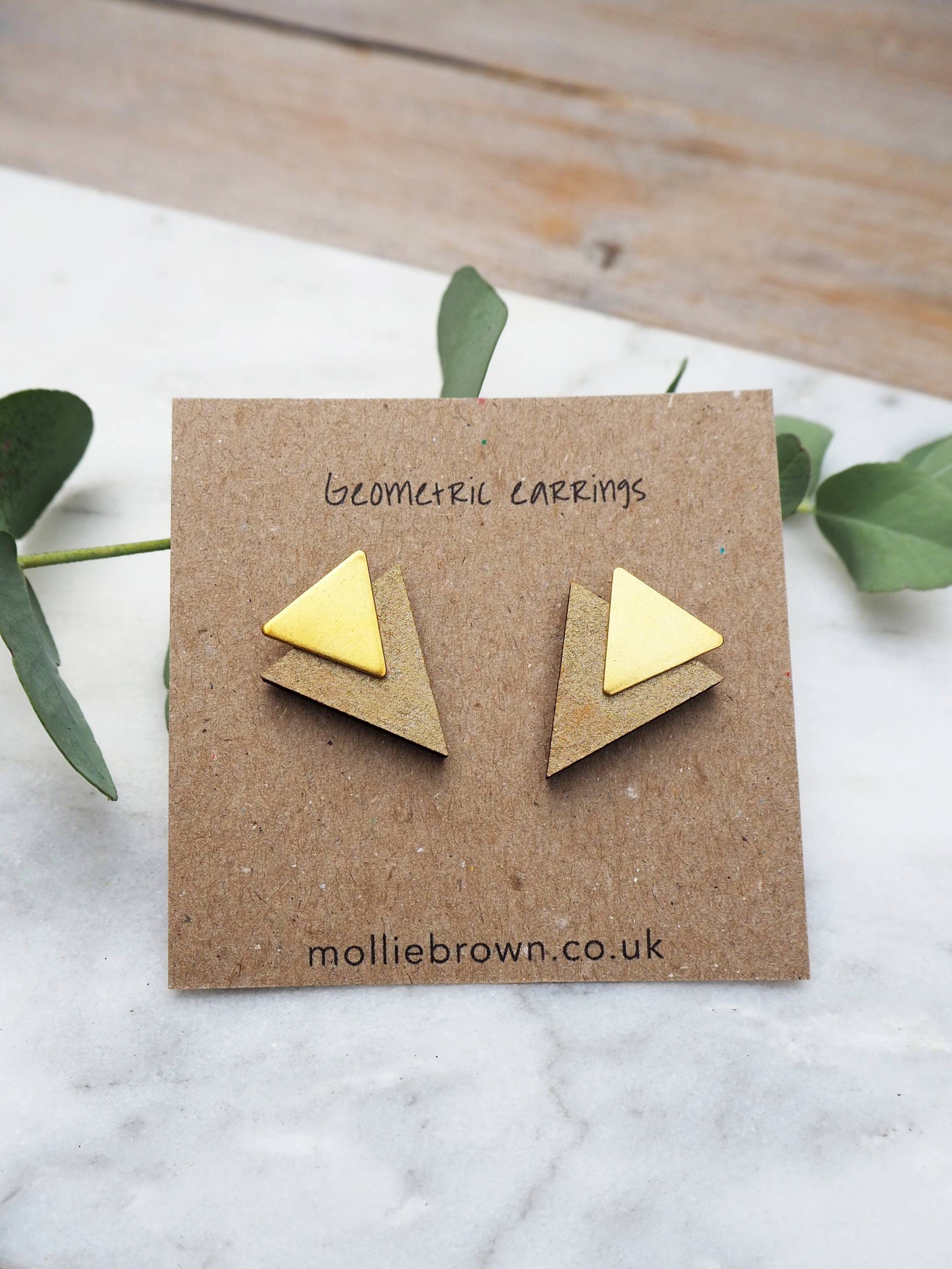 Geo Ohrstecker - Dreieck Laser Cut Ohrringe von MollieBrownUK