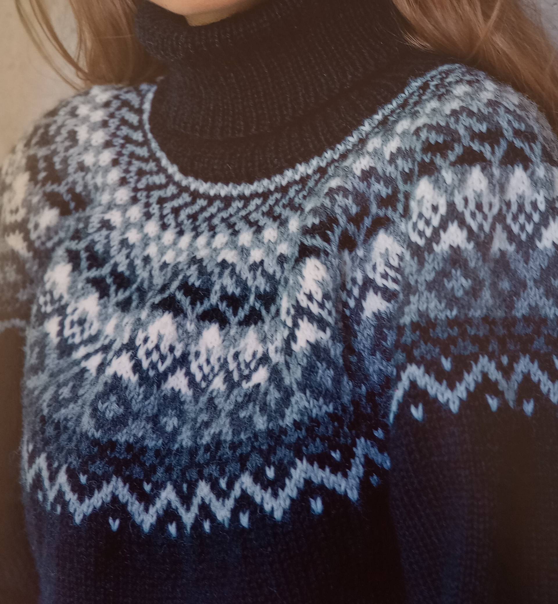 27314 Einzigartiger Handgestrickter Pullover Mit Rundpasse von Mollistrick