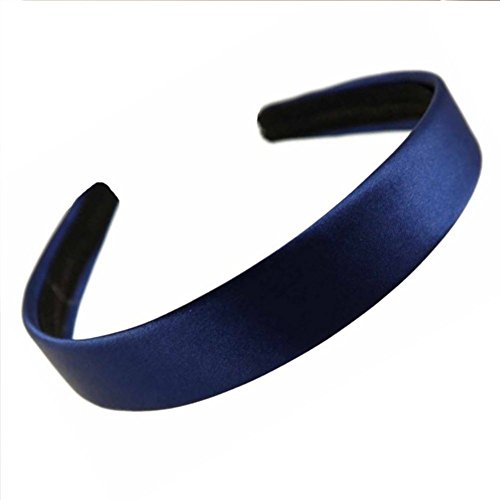 Breiter, flacher Haarreif, Satin, 2,5 cm, Marineblau Breiter, flacher Haarreif, Satin, 2,5 cm, Marineblau von Molly & Rose