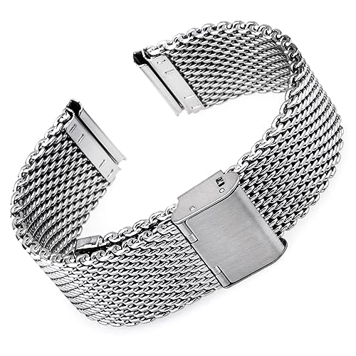 Molnija Milanaise Uhrarmband Edelstahl Mesh 18mm 20mm 22mm 24mm Silber/Schwarz/Gold/Roségold Armband Uhr Ersatz Band extra Dick 3mm Molnija Milanaise Uhrarmband Edelstahl Mesh 18mm 20mm 22mm 24mm Silber/Schwarz/Gold/Roségold Armband Uhr Ersatz Band extra Dick 3mm von Molnija