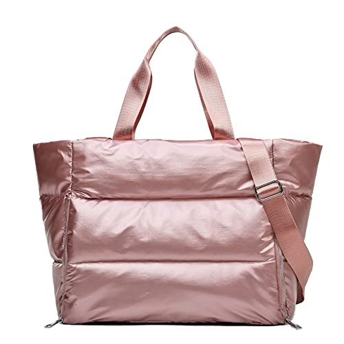 Molodo Sporttasche für Damen, Reise-Tragetaschen, wasserdicht, Puffer-Turnbeutel, Duffle-Tasche für Yoga, Sport, Urlaub 2023, Pink, Einheitsgröße von Molodo