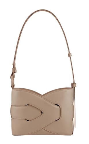 Molodo Umhängetasche aus echtem Leder, geometrisch, gewebt, französisch – inspirierte Unterarm-Geldbörse für den täglichen Gebrauch, Grau, Einheitsgröße von Molodo