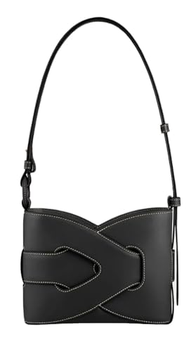 Molodo Umhängetasche aus echtem Leder, geometrisch, gewebt, französisch – inspirierte Unterarm-Geldbörse für den täglichen Gebrauch, Schwarz, Einheitsgröße von Molodo