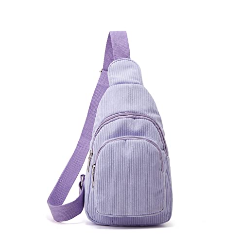 Sling Bag for Women Small Crossbody Sling Bag Cord Sling Backpack Fanny Belt Bag for Travel Sports Running Hiking, Violett, Einheitsgröße von Molodo