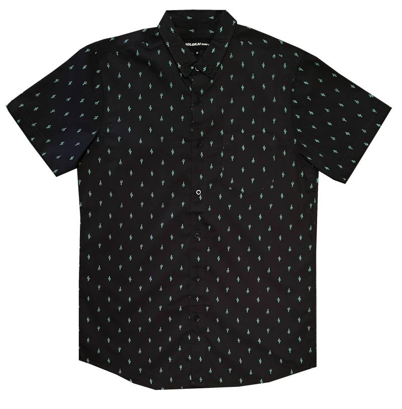 Molokai Anthrazit Graues Kaktus Felder Button Down Hemd von MolokaiSurfCompany