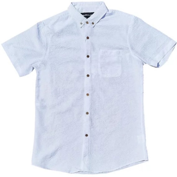 Molokai Solid Weiß Seersucker Button-Down-Hemd von MolokaiSurfCompany