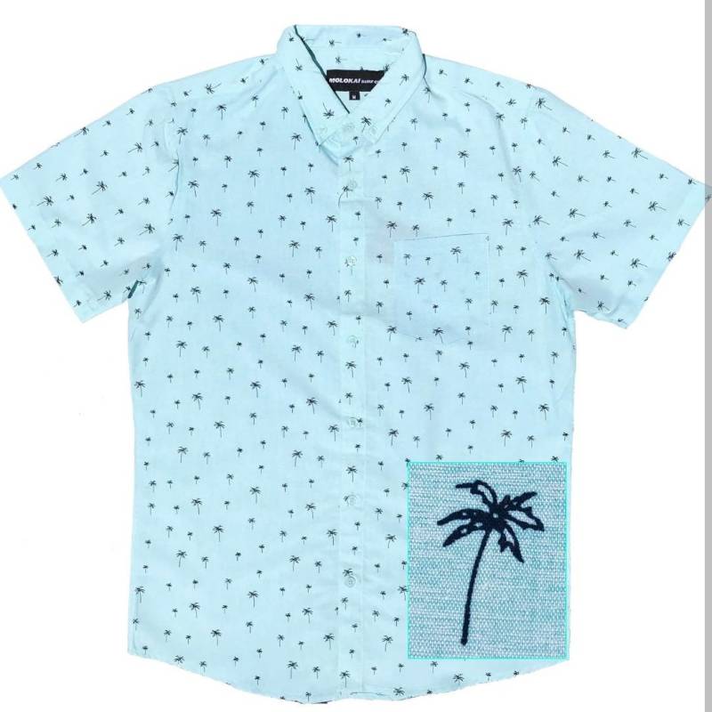 Molokai Mint Palmen Button-Down-Hemd von MolokaiSurfCompany