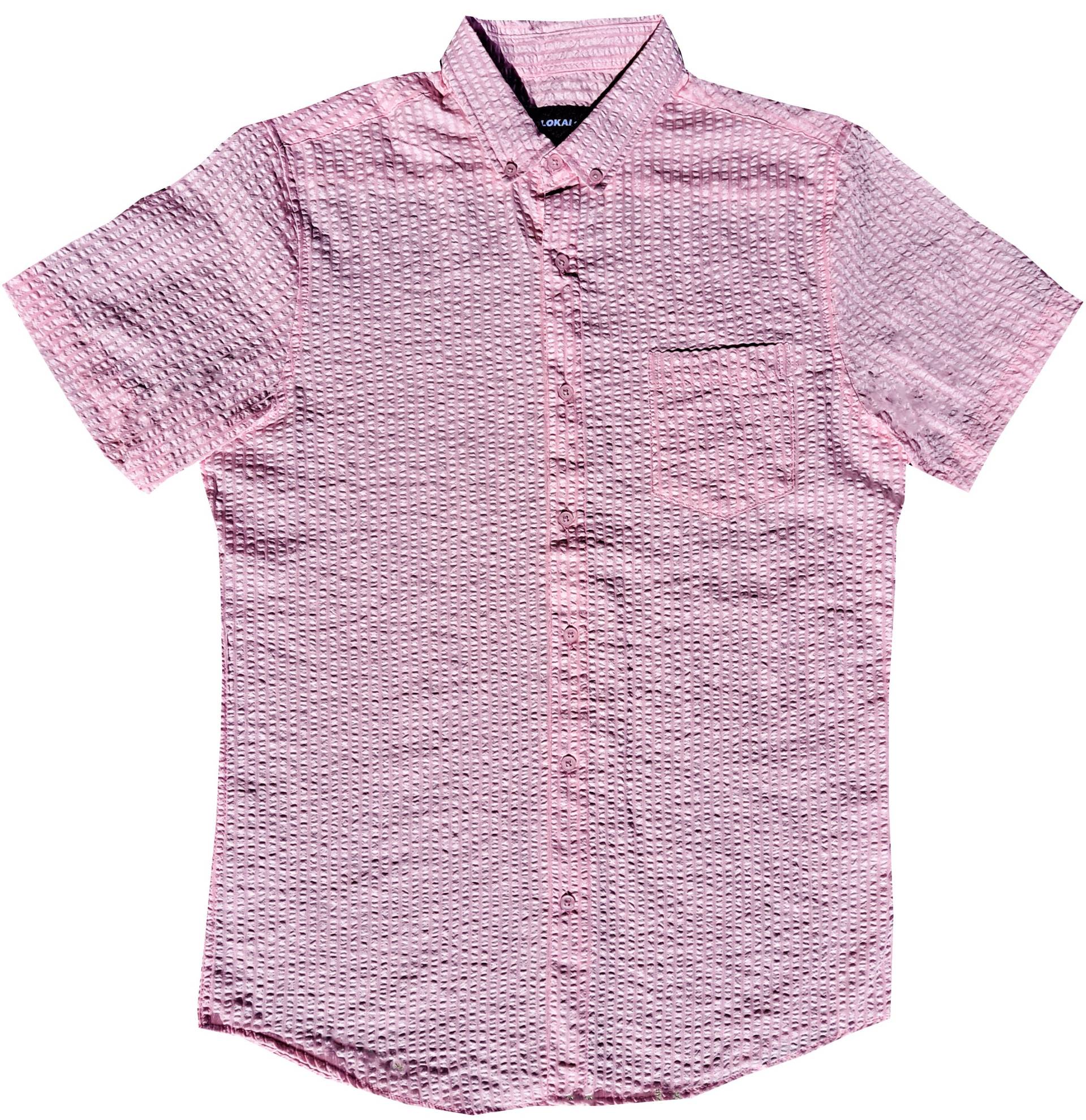 Molokai Solid Rosa Seersucker Button-Down-Hemd Molokai Solid Rosa Seersucker Button-Down-Hemd von MolokaiSurfCompany