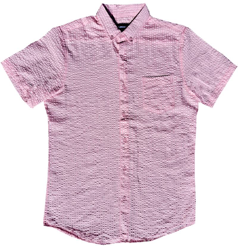 Molokai Solid Rosa Seersucker Button-Down-Hemd von MolokaiSurfCompany