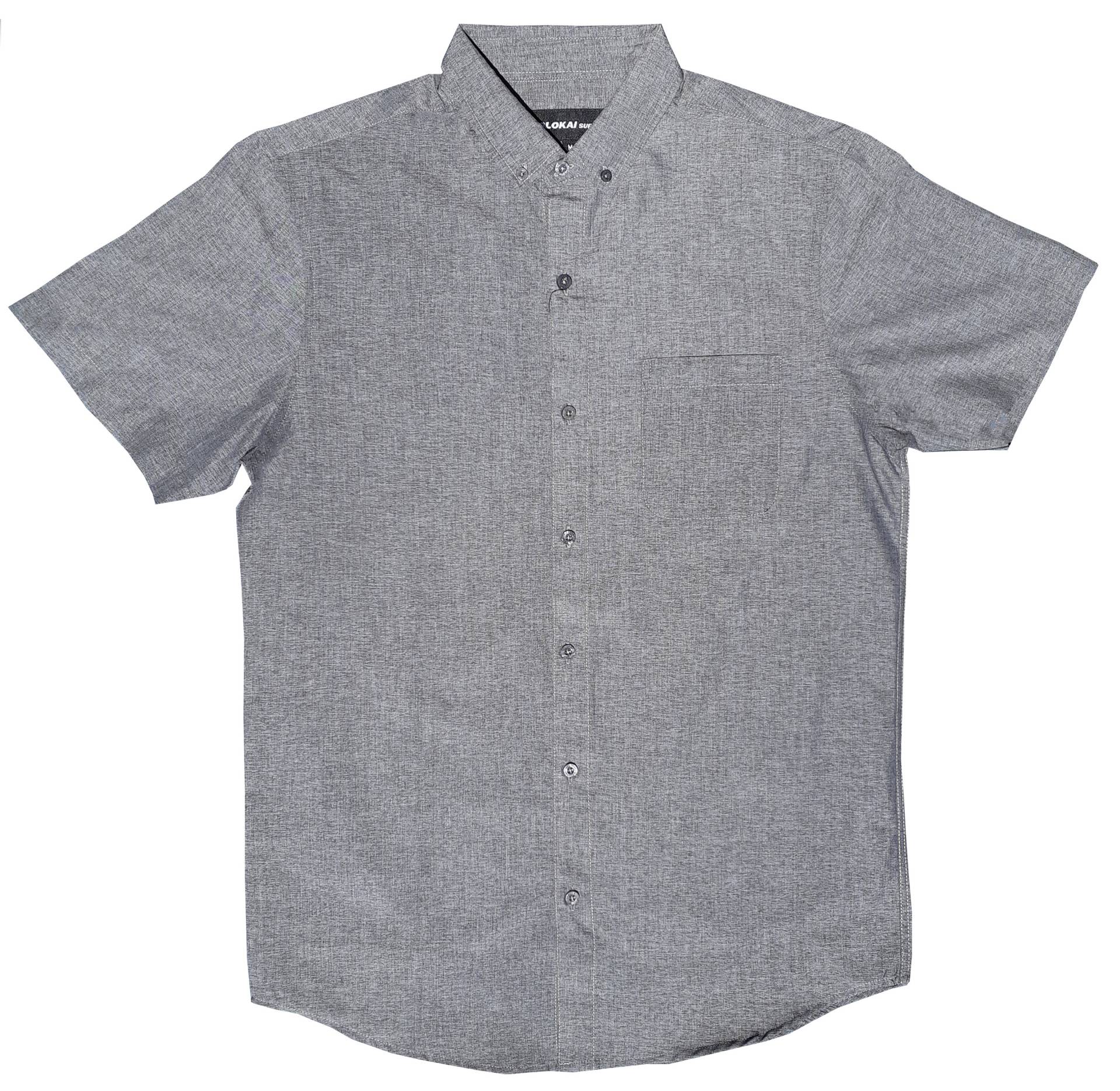 Molokai Solid Charcoal Grau Button Down Shirt Molokai Solid Charcoal Grau Button Down Shirt von MolokaiSurfCompany