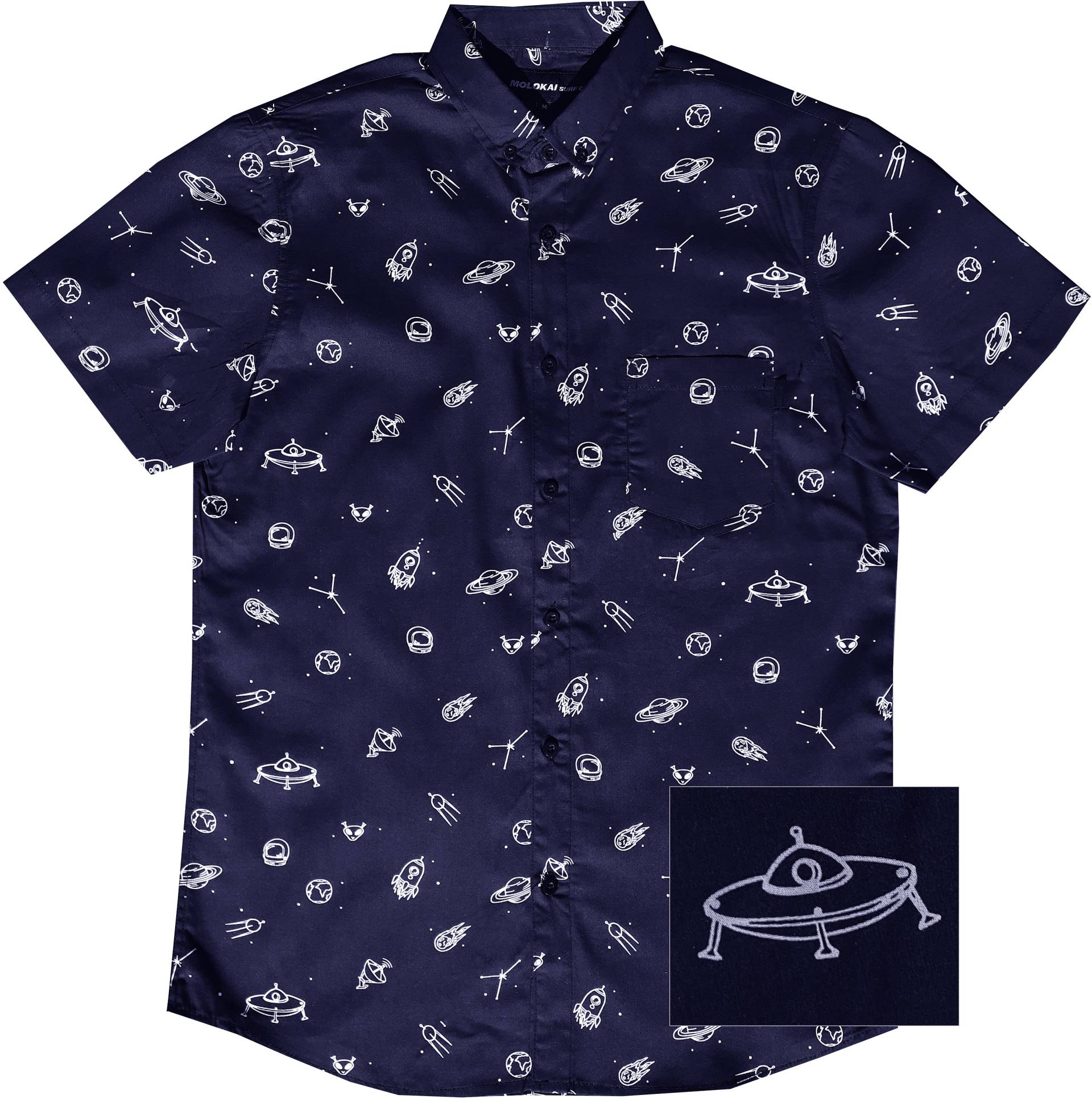 Weißes Molokai Space Navy Cosmos Hemd Durchgeknöpft Weißes Molokai Space Navy Cosmos Hemd Durchgeknöpft von MolokaiSurfCompany