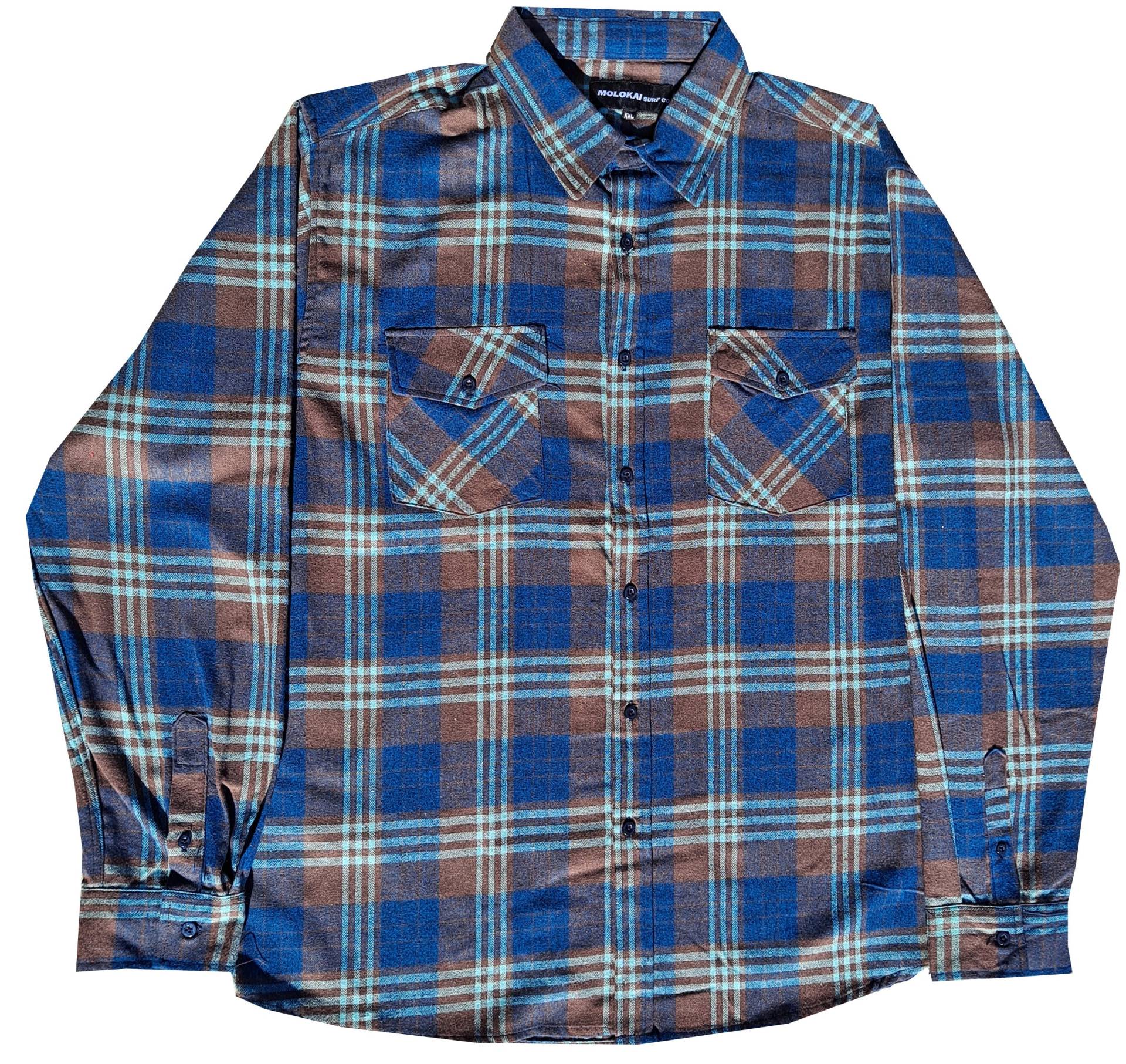 Molokai Surf Mint Braun Und Marine Karierter Flannel Molokai Surf Mint Braun Und Marine Karierter Flannel von MolokaiSurfCompany