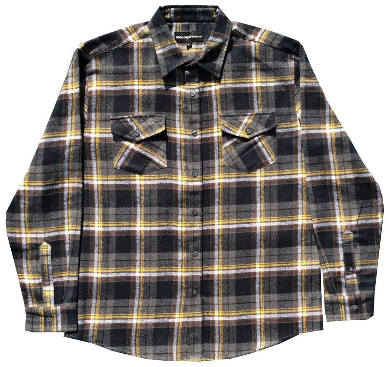 Molokai Surf Schwarz Und Gelb Flanell von MolokaiSurfCompany