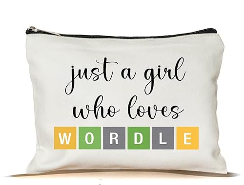 MoltDesigns Just A Girl Wordle Make-up-Tasche, lustiges Geschenk für Wordle-Liebhaber, Make-up-Tasche, inspiriert von Wordle, Wordle Make-up, Reisetasche, Geschenke für Frauen, Freunde, Kollegen, von MoltDesigns