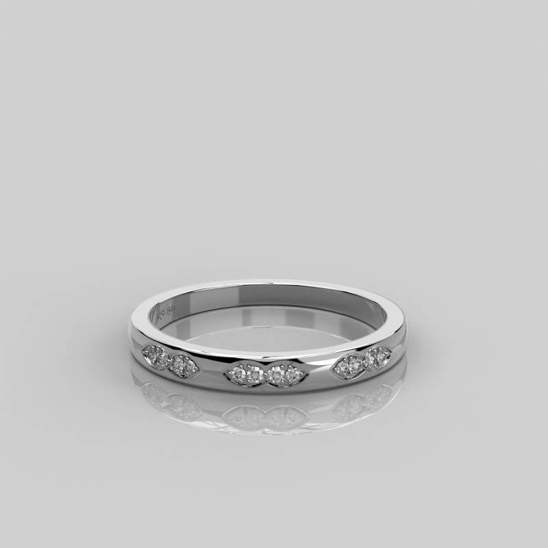 0, 07 Karat Natürlicher Diamant Halb Eternity Ring/10K Solid Gold Prong Set Zierlicher Ehering Diamantring Für Frauen von MoltaBellaJewels