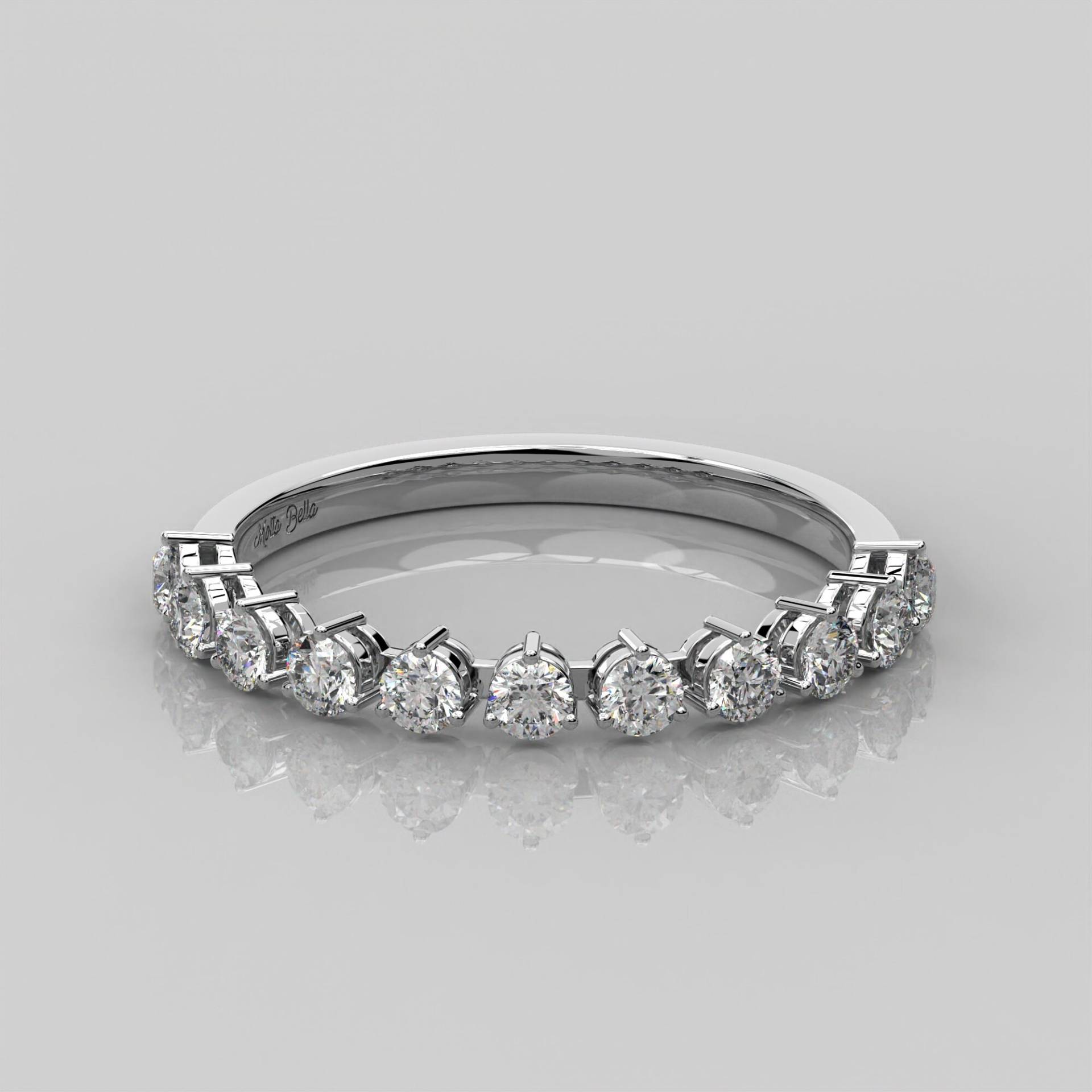 0, 52 Ct Halb Ewigkeit Diamant Ring Für Frauen/14K Gold Natürlicher Zierliche Band in Korb-Einstellung von MoltaBellaJewels