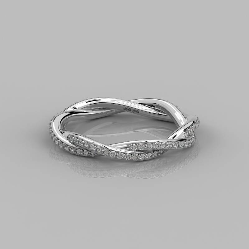 0, 54 Ct Naturdiamant Ehering/14K Solid Gold Infinity Ring Twist Voll Eternity Zierlicher Diamant Seilring von MoltaBellaJewels
