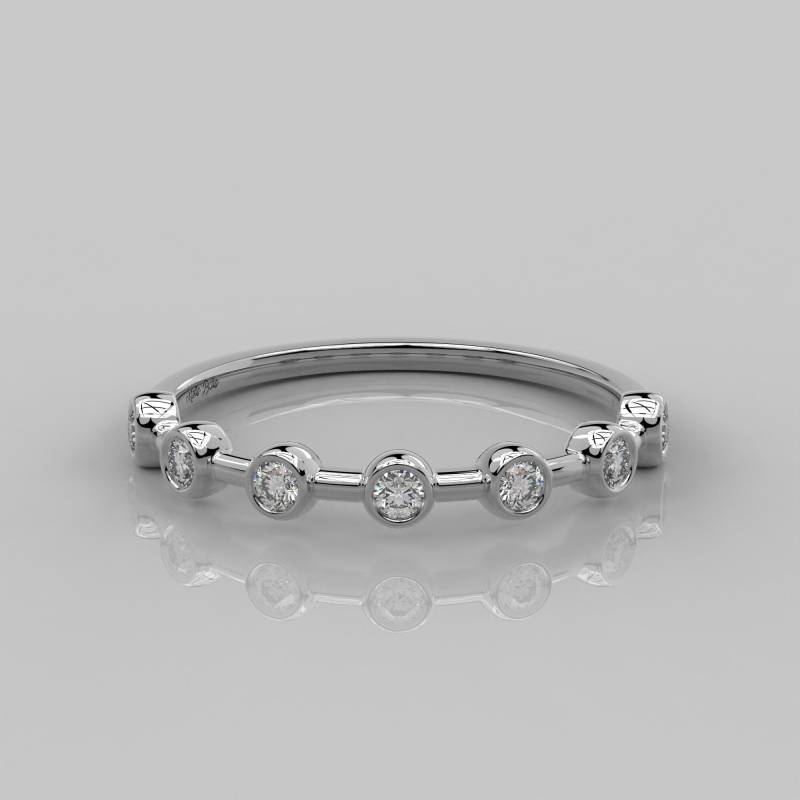 0.23 Ct Erddiamant Halb Eternity Diamant Ring Frauen/14K Solid Gold 7 Steine 2.00 Mm Stein Lünette Zierliches Band Für Braut von MoltaBellaJewels