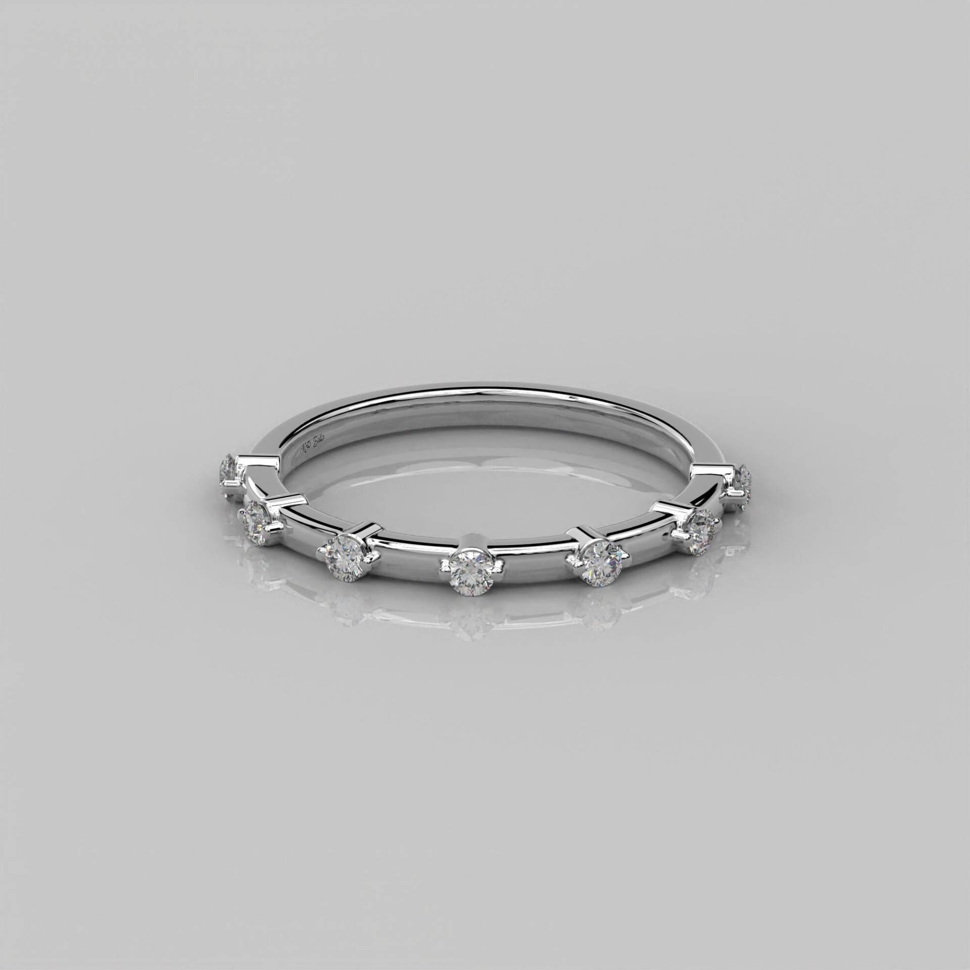 0.23 Ct Natürlicher Diamantring Für Frauen/14K Solid Gold Halbe Ewigkeit Stapelband Split Prong Eleganter Zierlicher Ehering von MoltaBellaJewels