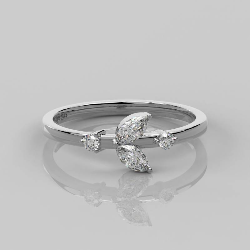 0.35Ct Natürlicher Marquise Diamant Ring Für Frauen/Ehering 14K Massivgold Statement Braut Blatt von MoltaBellaJewels