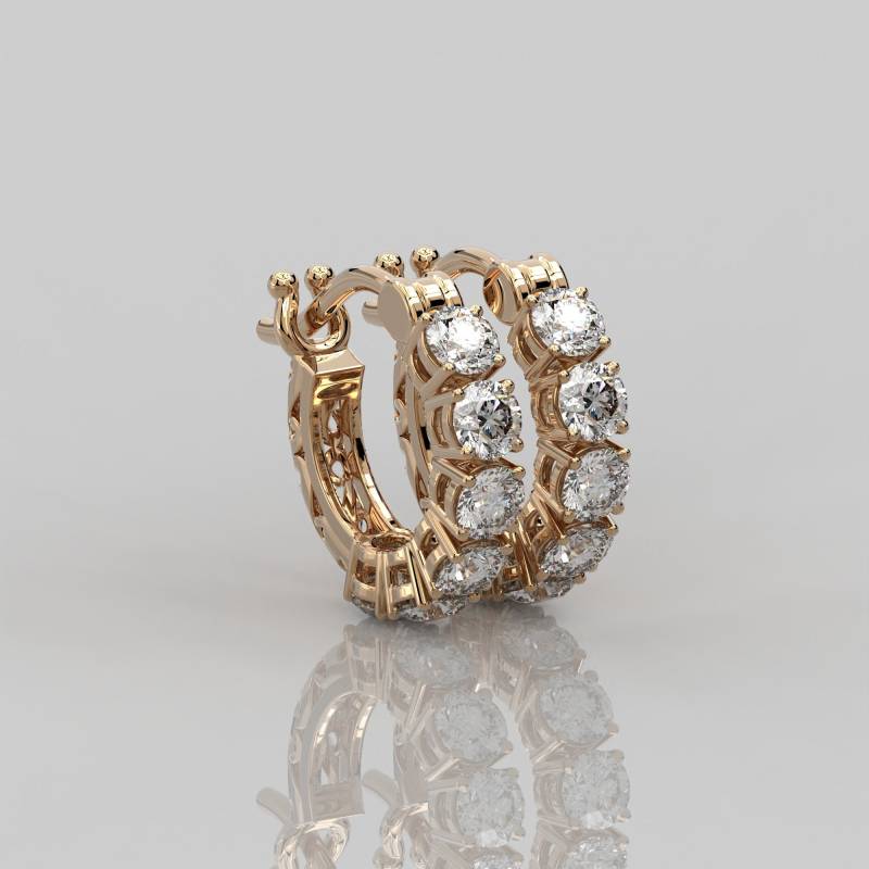 2, 68 Ct Diamant Huggie Hoop Snap Closure Ohrringe Für Frauen/Designer Sie Sterling Silber Mode Cz Braut von MoltaBellaJewels