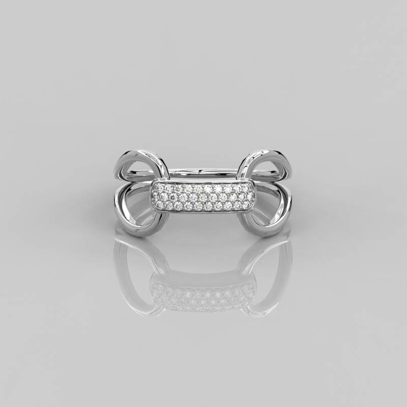 0.16 Ct Lab Diamant Statement Ring Für Frauen, Mikro Pave Setting Einzigartiger 14 Karat Massivgold Diamantring, Bandring Party & Events von MoltaBellaJewels